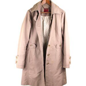 TED BAKER Retro Trench Coat - Beige Taupe Mid-Length Cotton Classic - UK4/US8